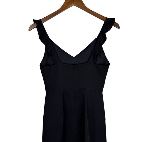 GB NWT Black Ruffled Strappy Vneck Hoco Formal Cocktail Mini Sheath Dress - Picture 3 of 8
